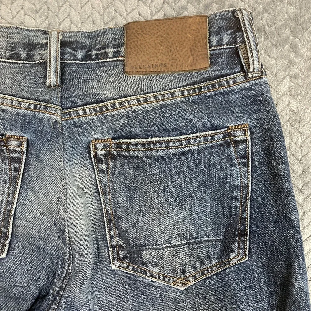 AllSaints Jeans Mens 30 Iggy Fit Blue Medium Wash Button Fly EUC